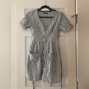 Abercrombie & Fitch Striped Button-Up Mini Dress